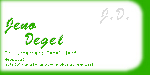 jeno degel business card